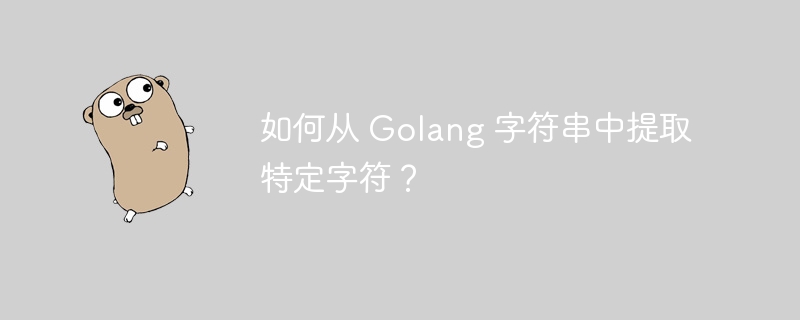 如何从 Golang 字符串中提取特定字符？