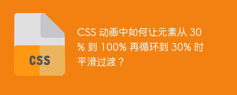 CSS 动画中如何让元素从 30% 到 100% 再循环到 30% 时平滑过渡？