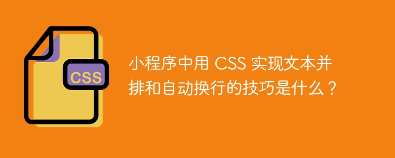 小程序中用 CSS 实现文本并排和自动换行的技巧是什么？