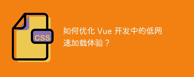 如何优化 Vue 开发中的低网速加载体验？