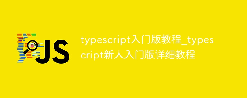 typescript入门版教程_typescript新人入门版详细教程