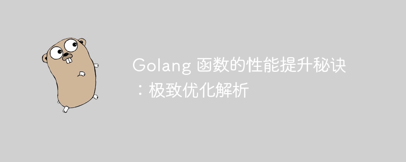 Golang 函数的性能提升秘诀：极致优化解析