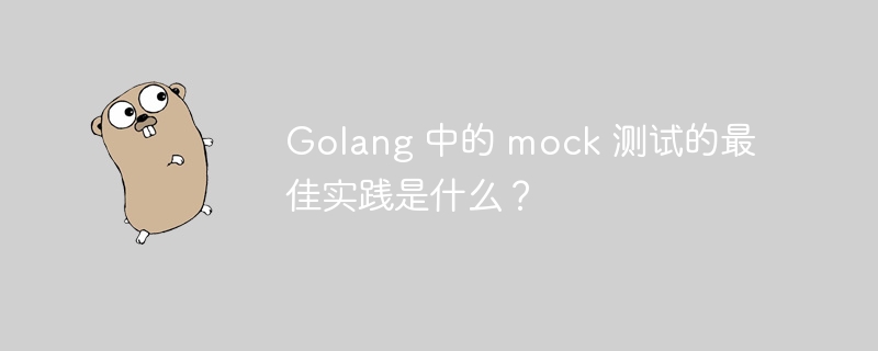 golang 中的 mock 测试的最佳实践是什么？