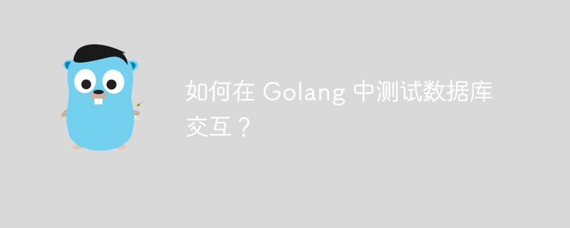 如何在 golang 中测试数据库交互？