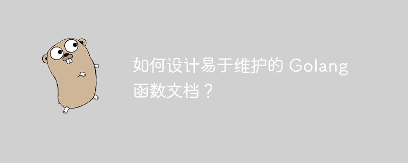 如何设计易于维护的 Golang 函数文档？