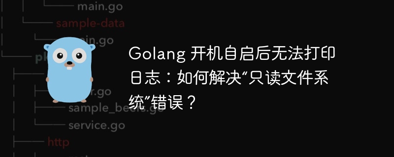 Golang 开机自启后无法打印日志：如何解决“只读文件系统”错误？