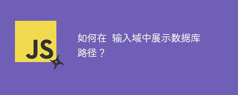 如何在  输入域中展示数据库路径？