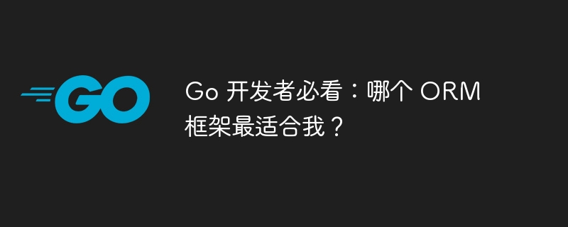 Go 开发者必看：哪个 ORM 框架最适合我？