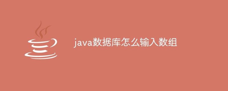 java数据库怎么输入数组