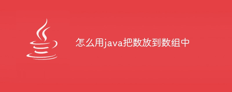 怎么用java把数放到数组中