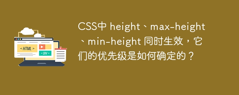 CSS中 height、max-height、min-height 同时生效，它们的优先级是如何确定的？