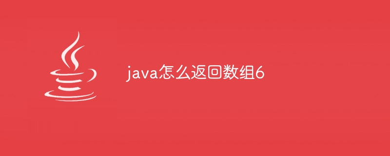 java怎么返回数组6