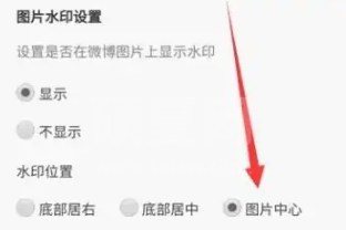 微博怎么设置水印在中间?微博设置水印在中间方法截图