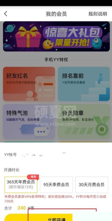 YY怎么开通会员？YY开通会员教程截图