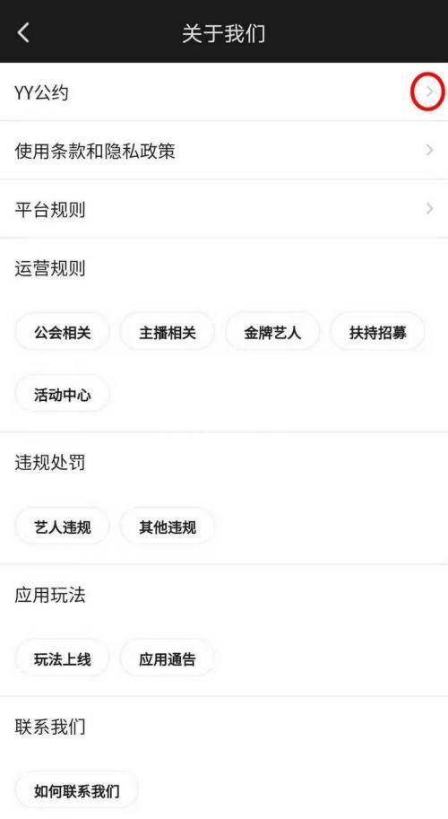 YY怎么查看YY公约？YY查看YY公约方法截图
