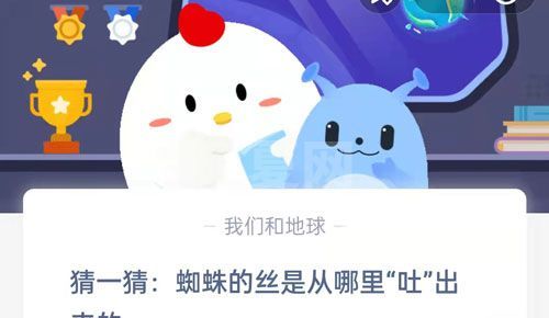 猜一猜：蜘蛛的丝是从哪里“吐”出来的?支付宝蚂蚁庄园8月29日答案