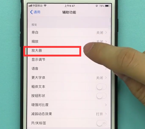 苹果手机中使用放大器的详细步骤截图