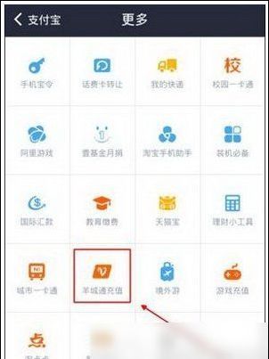 支付宝APP充值羊城通的操作流程截图