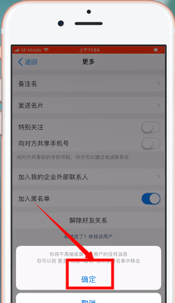 在钉钉APP中拉黑同事的详细讲解截图