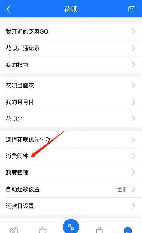 支付宝花呗闹钟怎么设置?支付宝花呗超额消费闹钟提醒的开启方法截图