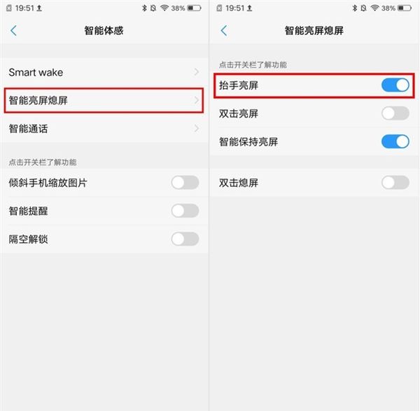 在vivoz1i中开启抬手亮屏的具体方法截图
