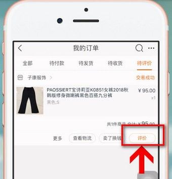 在淘宝中进行评价的详细操作过程截图