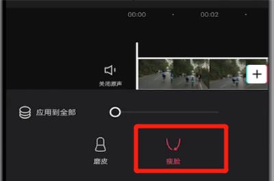 剪映打开瘦脸功能的详细方法截图