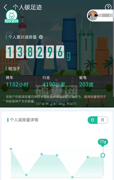 支付宝蚂蚁森林哪里查看个人减排量？支付宝蚂蚁森林低碳足迹一览截图