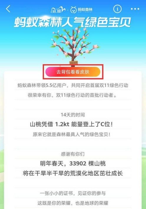 支付宝山桃皮肤如何领取？支付宝山桃皮肤领取方法截图