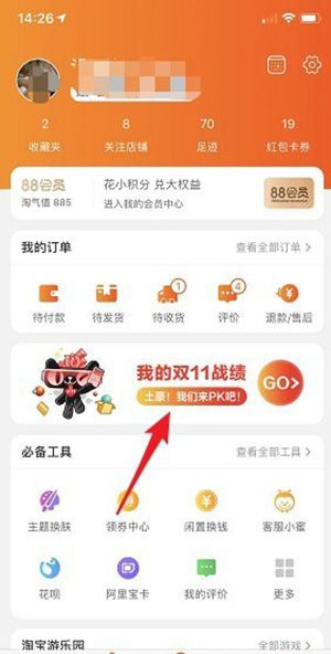 在淘宝里查看我的双11的详细操作截图