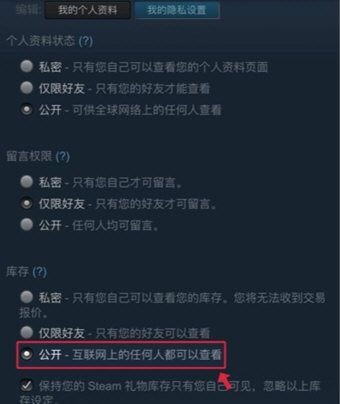 steam公开库存的操作步骤截图