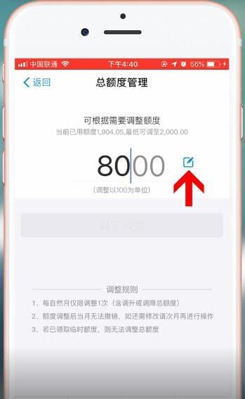 调整支付宝里花呗额度的具体操作截图