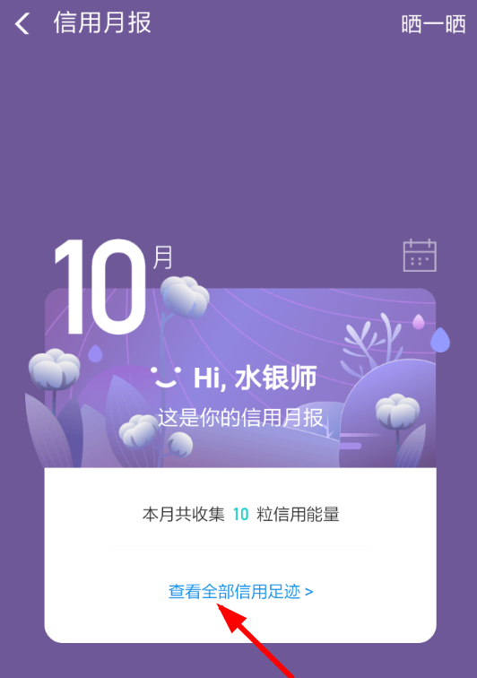 支付宝APP查看信用足迹的图文操作截图