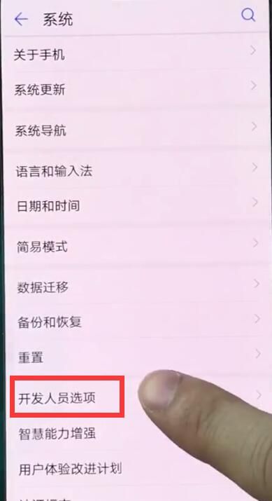 华为手机中打开开发人员选项的详细步骤截图