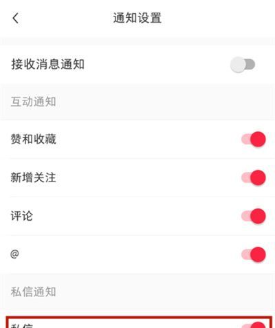 小红书怎么关闭私信通知?小红书关闭私信通知的方法截图