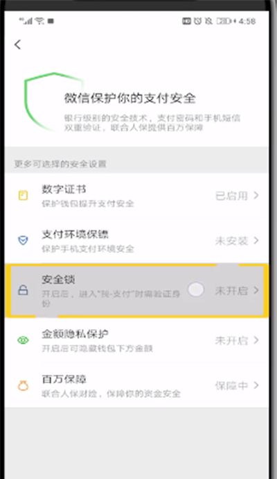 微信中设置钱包手势密码的操作教程截图