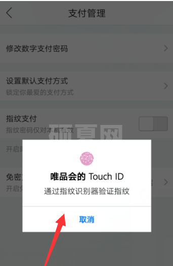 唯品会指纹支付怎么打开 唯品会开启指纹支付方法截图