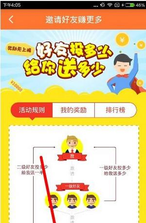 鲤鱼理财APP邀请好友的操作过程截图