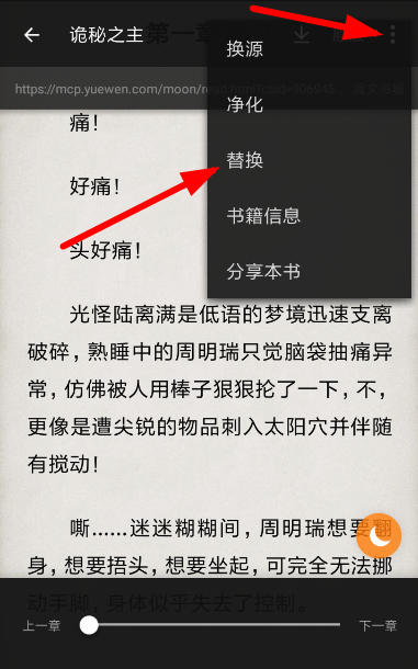 搜书大师APP替换文字的操作流程截图