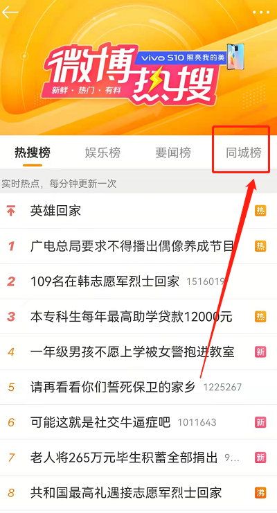 微博绿藤市同城热搜在哪?微博绿藤市同城热搜教程截图