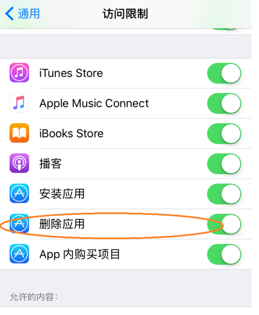 开启iPhone手机访问限制功能的具体操作截图