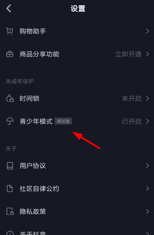 抖音APP取消青少年模式的图文操作截图