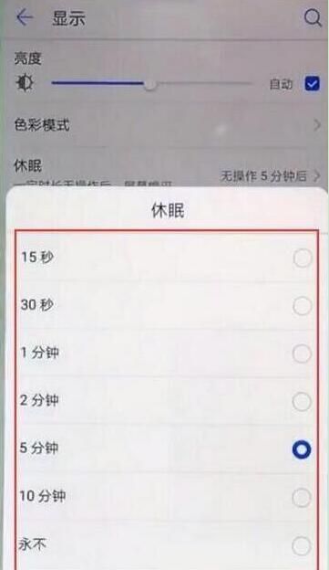 荣耀畅玩8c设置屏幕休眠时间的操作步骤截图