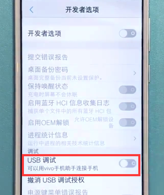 vivo手机中打开usb调试的方法步骤截图