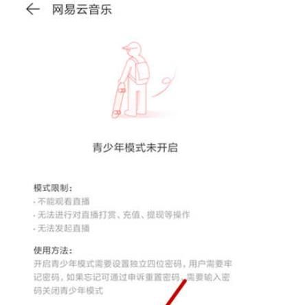 网易云音乐开启青少年模式的操作过程截图