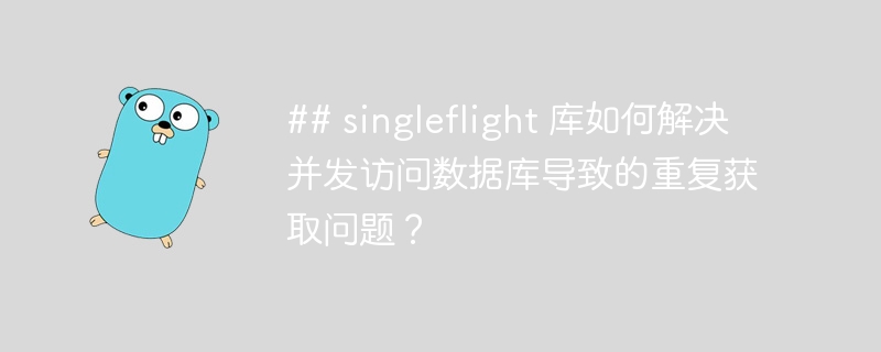 ## singleflight 库如何解决并发访问数据库导致的重复获取问题？