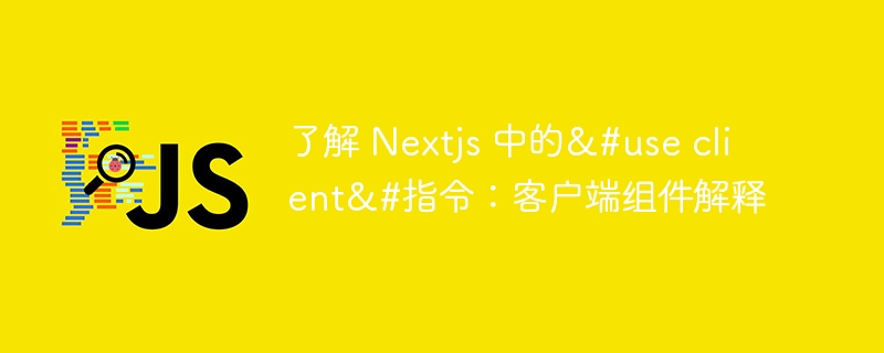 了解 Nextjs 中的&amp;#use client&amp;#指令：客户端组件解释