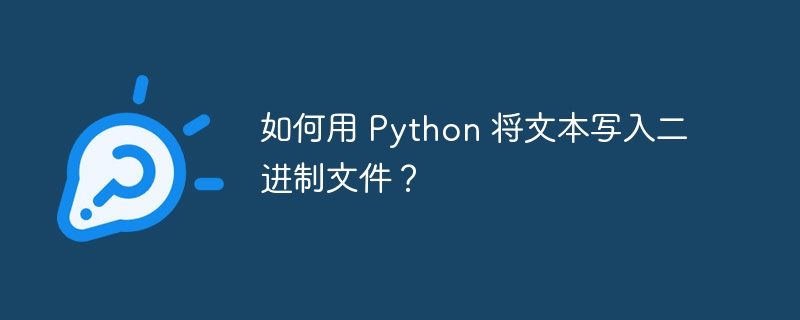 如何用 Python 将文本写入二进制文件？