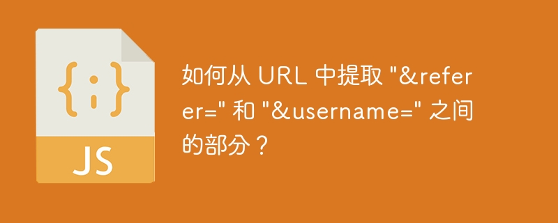 如何从 URL 中提取 &quot;&amp;referer=&quot; 和 &quot;&amp;username=&quot; 之间的部分？