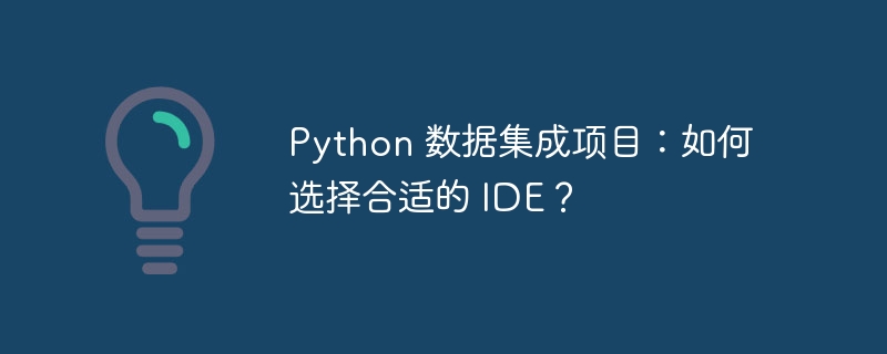 Python 数据集成项目：如何选择合适的 IDE？